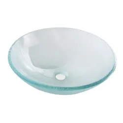 ICE szklana umywalka nablatowa średnica 42cm, czysty z piaskowaniem 2501-04