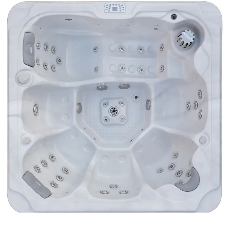 Basen ogrodowy zewnętrzny 6 osobowy SPA JACUZZI - OASIS MAXI biały ze schodkami i pokrywą SPA12