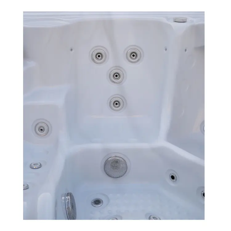 Basen ogrodowy zewnętrzny 6 osobowy SPA JACUZZI - OASIS MAXI biały ze schodkami i pokrywą SPA12