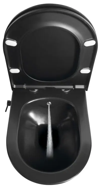 AVVA CLEANWASH WC wiszące, ze zintegrowana baterią i prysznicem bidetowym, Rimless, 35,5x53cm, czarny mat 100315-110