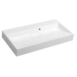 AMUR umywalka kompozytowa 90x46cm bez otworu na baterię biała 55032-0