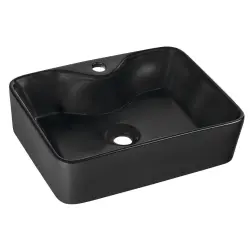 BALENA umywalka ceramiczna nablatowa, 48x13,5x37 cm, czarny  mat BH7013B