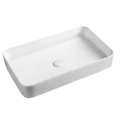 BLADE umywalka ceramiczna nablatowa 65x11x40 cm, bez przelewu  WH051