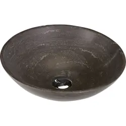 BLOK Umywalka kamienna 40x12 cm ciemny matowy kamień 2401-02
