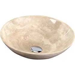 BLOK Umywalka kamienna 40x12 cm polerowany beżowy trawertyn 2401-01