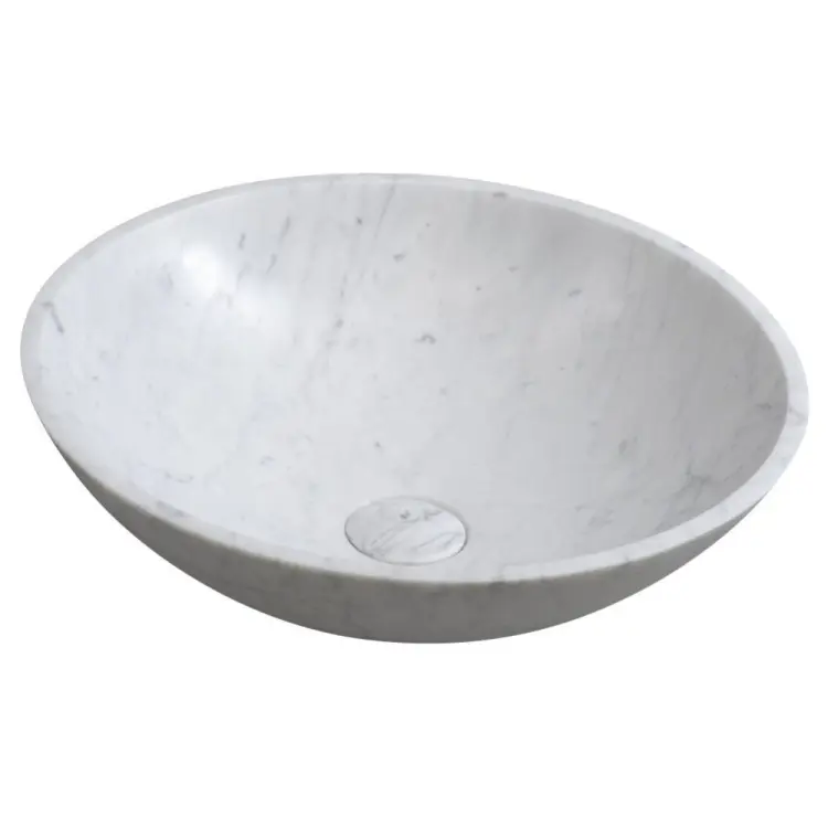 BLOK umywalka kamienna 42x14 cm, biała carrara 2401-42