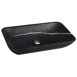BLOK umywalka kamienna 60x11x35 cm, czarny mat Marquin2401-39