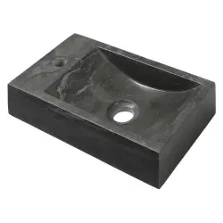 BLOK Umywalka kamienna prawa 40x10x22 cm antracyt 2401-28