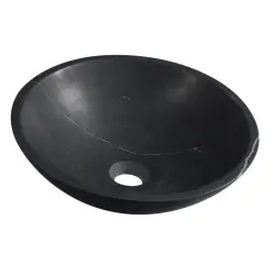 BLOK Umywalka kamienna okrągła 40 cm czarna matowa 2401-35