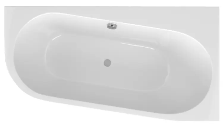 ASTRA WR MONOLITH wanna wolnostojąca przyścienna asymetryczna 160x85x60cm, biała 31611M z góry