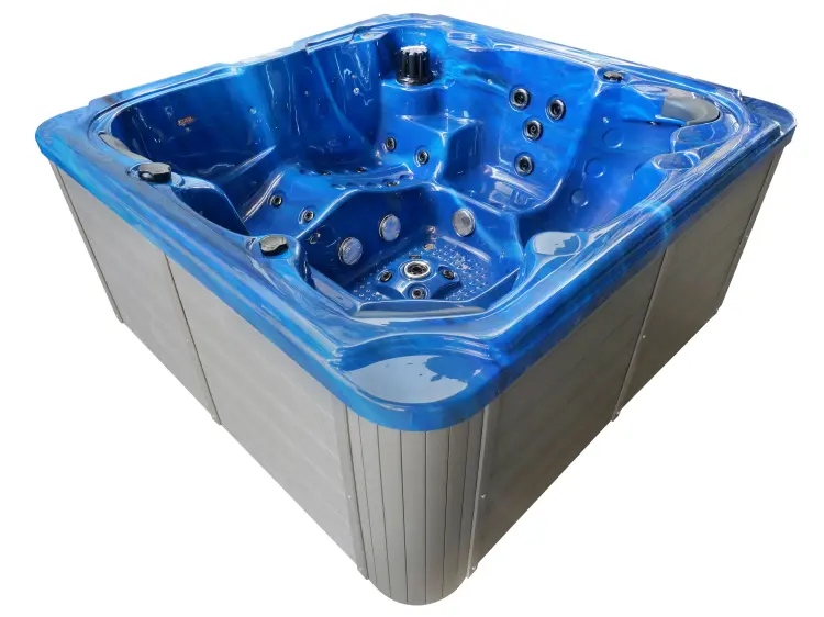 Basen ogrodowy zewnętrzny 6 osobowy SPA JACUZZI - OASIS MAXI, niebieski ze schodkami i pokrywą SPA13