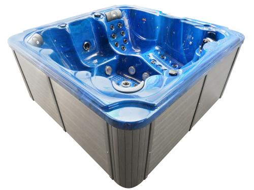 Basen ogrodowy zewnętrzny 6 osobowy SPA JACUZZI - OASIS MAXI, niebieski ze schodkami i pokrywą SPA13