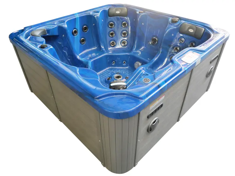 Basen ogrodowy zewnętrzny 6 osobowy SPA JACUZZI - OASIS MAXI, niebieski ze schodkami i pokrywą SPA13