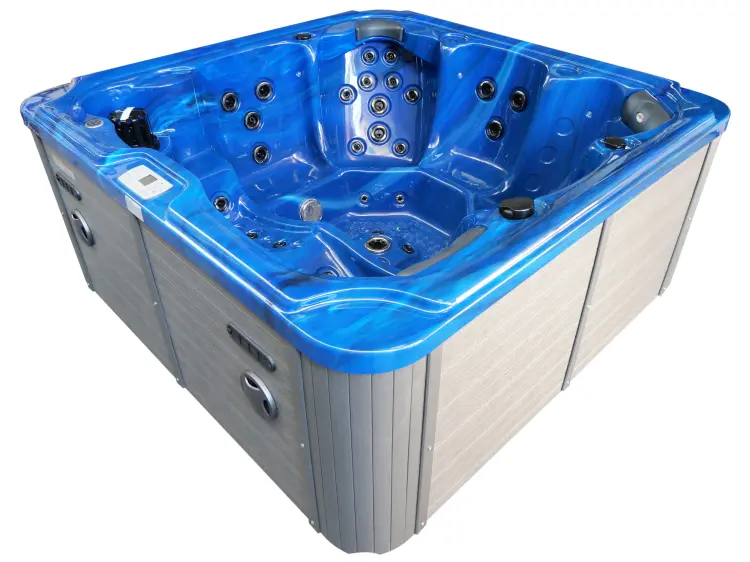 Basen ogrodowy zewnętrzny 6 osobowy SPA JACUZZI - OASIS MAXI, niebieski ze schodkami i pokrywą SPA13