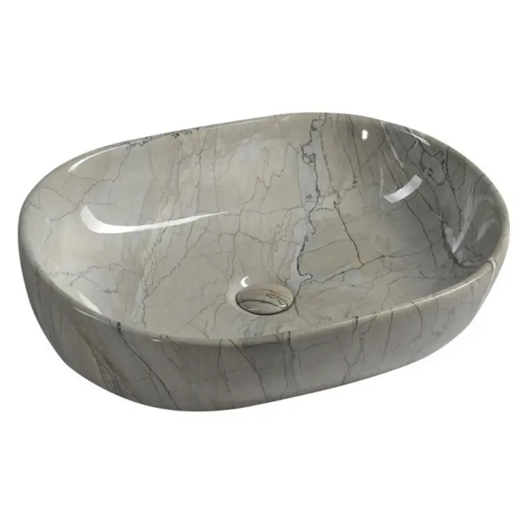 DALMA umywalka ceramiczna 59x14x42 cm, grigio MM413