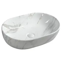 DALMA umywalka ceramiczna 59x14x42 cm, carrara MM417