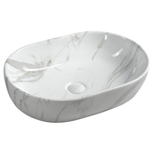 DALMA umywalka ceramiczna 59x14x42 cm, carrara MM417