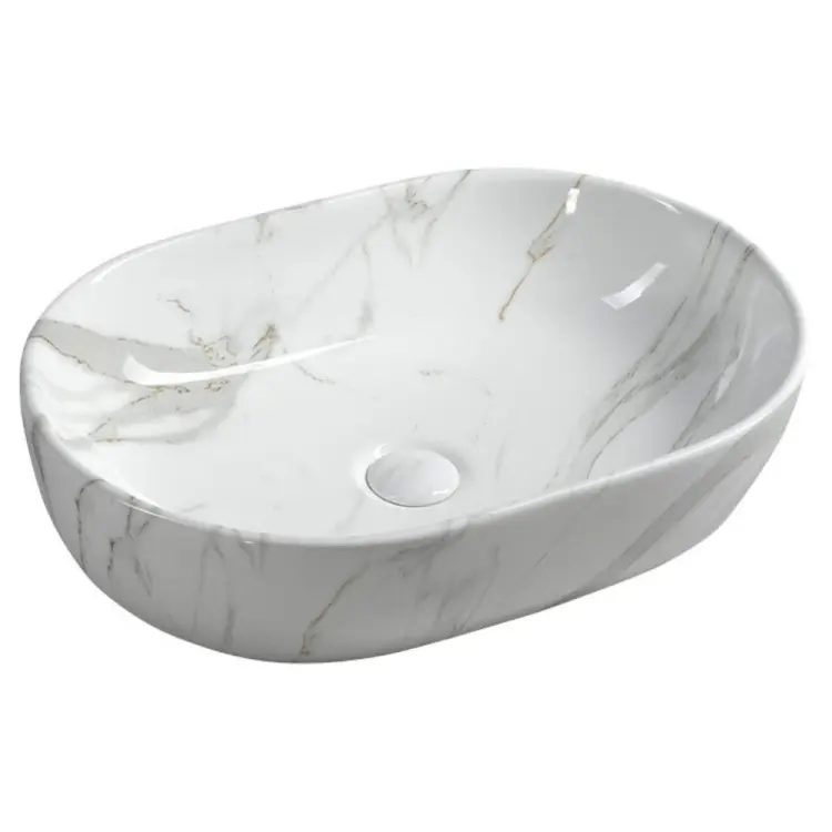DALMA umywalka ceramiczna 59x14x42 cm, carrara MM417