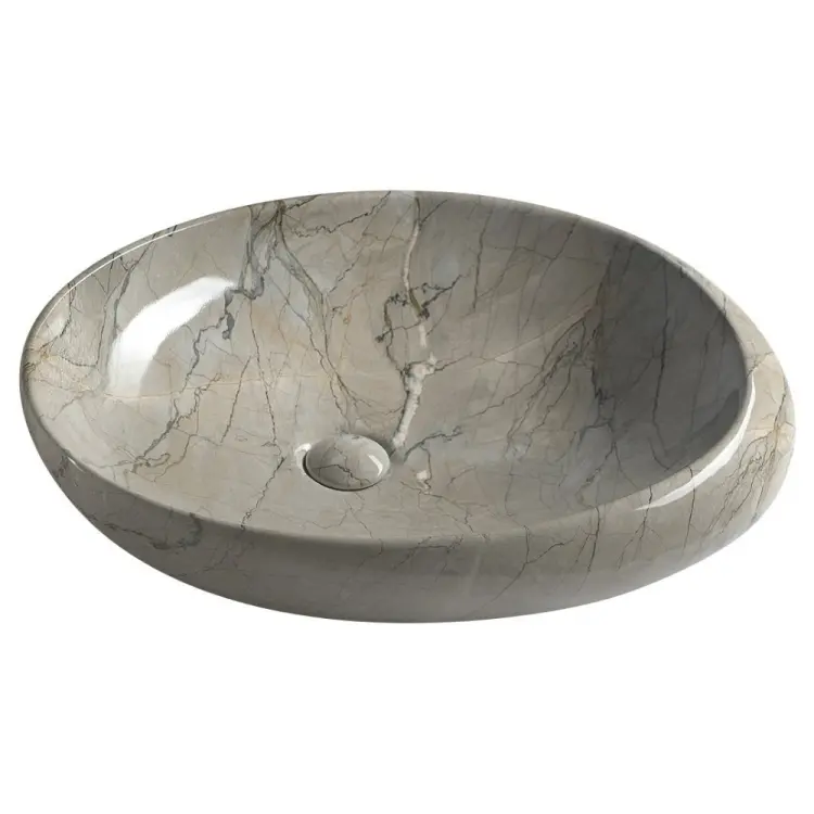 DALMA umywalka ceramiczna 68x44x16,5 cm grigio MM313