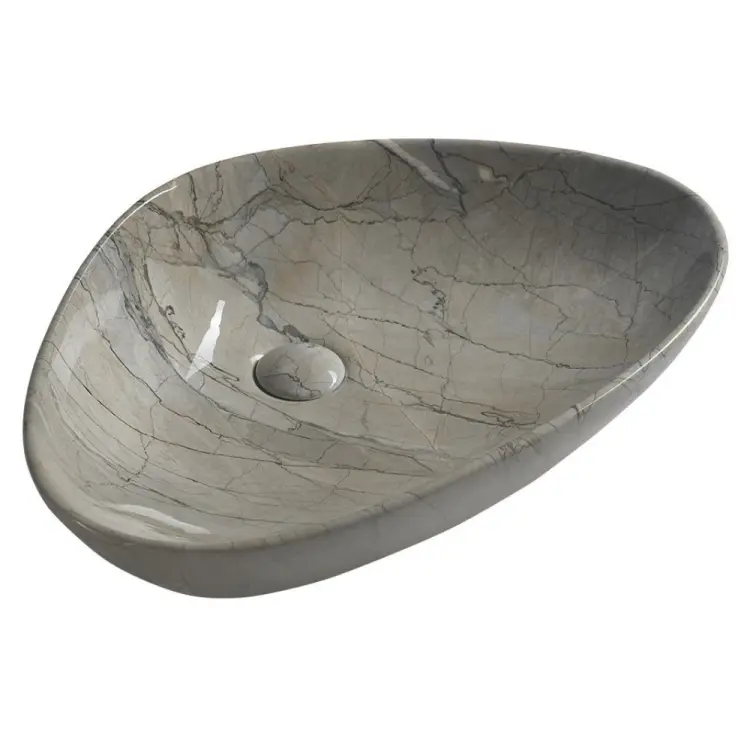 DALMA umywalka ceramiczna 58,5x39 cm grigio MM213