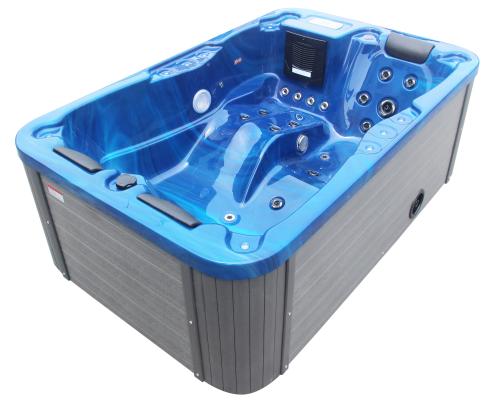 Basen ogrodowy zewnętrzny 3 osobowy JACUZZI - MODENA, ze schodkami i pokrywą, niebieski SPA09