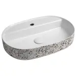 INFINITY OVAL umywalka ceramiczna nablatowa, 60x40 cm, terrazzo  10NF65060-2L-TRZ