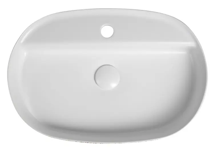 INFINITY OVAL umywalka ceramiczna nablatowa, 60x40 cm, terrazzo 10NF65060-2L-TRZ z góry