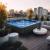 Basen ogrodowy zewnętrzny 5 osobowy JACUZZI - PALMA, z pokrywą i schodkami biały marmur SPA15