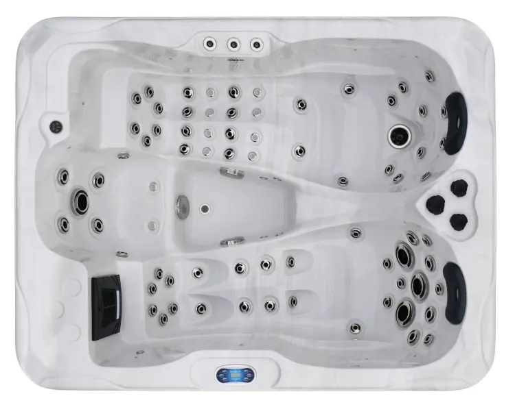 Basen ogrodowy zewnętrzny 3 osobowy JACUZZI - MAURITIUS, z pokrywą i schodkami biały marmur SPA18