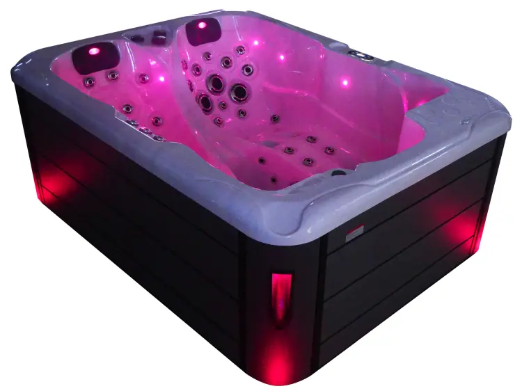 Basen ogrodowy zewnętrzny 3 osobowy JACUZZI - MAURITIUS, z pokrywą i schodkami biały marmur SPA18