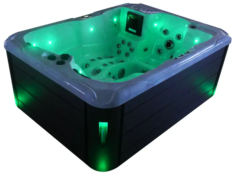 Basen ogrodowy zewnętrzny 3 osobowy JACUZZI - MAURITIUS, z pokrywą i schodkami biały marmur SPA18