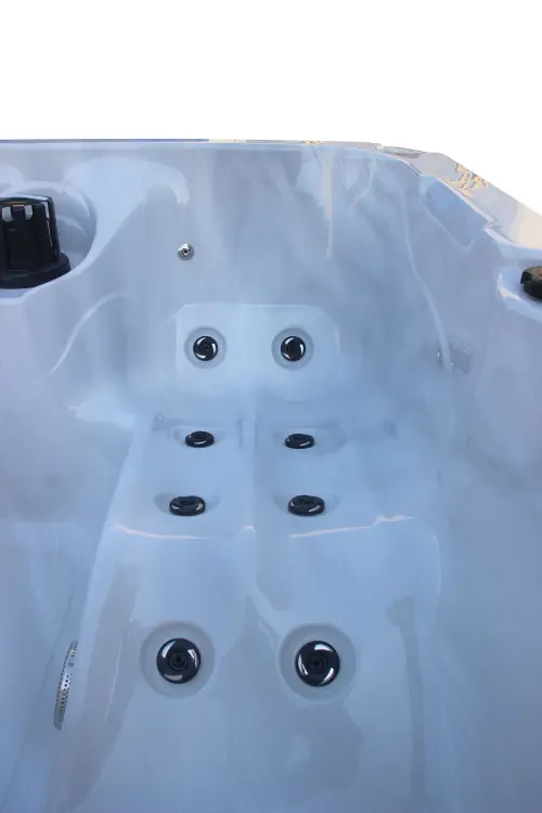 Basen ogrodowy zewnętrzny 5 osobowy JACUZZI - PALMA, z pokrywą i schodkami biały marmur SPA14