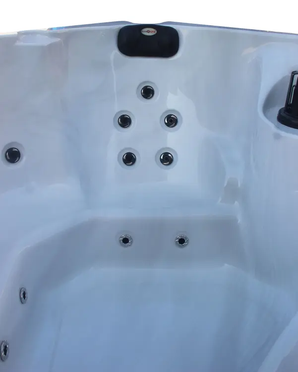 Basen ogrodowy zewnętrzny 5 osobowy JACUZZI - PALMA, z pokrywą i schodkami biały marmur SPA14