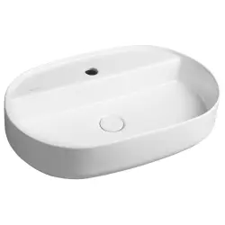 INFINITY OVAL umywalka ceramiczna nablatowa, 60x40 cm, biały mat 10NF65060-2L