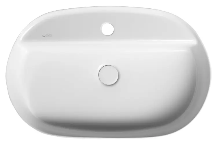 INFINITY OVAL umywalka ceramiczna nablatowa, 60x40 cm, biały 10NF65060  z góry