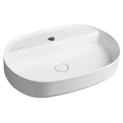 INFINITY OVAL umywalka ceramiczna nablatowa, 60x40 cm, biały 10NF65060