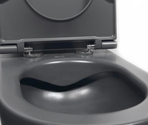 INFINITY miska WC wisząca, Rimless, 36,5x53cm, antracyt 10NF02005-2C z deska