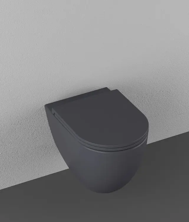INFINITY miska WC wisząca, Rimless, 36,5x53cm, antracyt 10NF02005-2C zamontowany