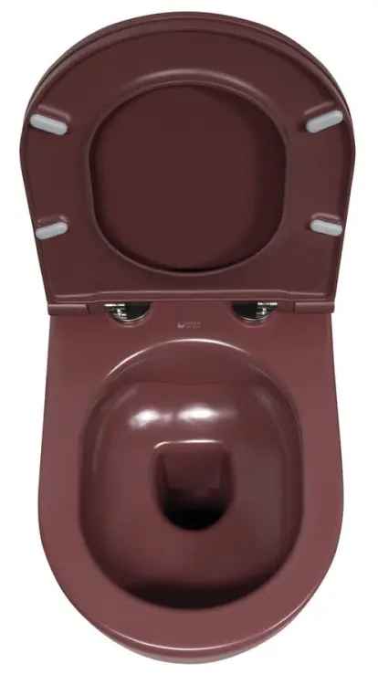 INFINITY miska WC wisząca, Rimless, 36,5x53cm, Maroon Red mat 10NF02005-2R  od góry