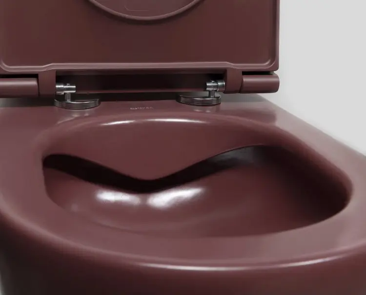 INFINITY miska WC wisząca, Rimless, 36,5x53cm, Maroon Red mat 10NF02005-2R  z bliska