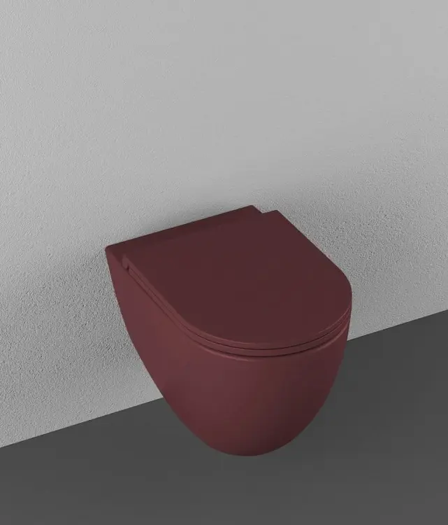 INFINITY miska WC wisząca, Rimless, 36,5x53cm, Maroon Red mat 10NF02005-2R wiszące