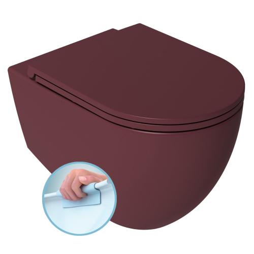 INFINITY miska WC wisząca, Rimless, 36,5x53cm, Maroon Red mat 10NF02005-2R