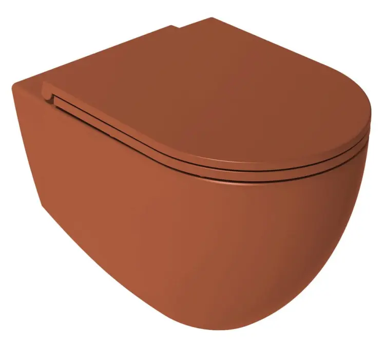 INFINITY miska WC wisząca, Rimless, 36,5x53cm, terracotta 10NF02005-2U  bez