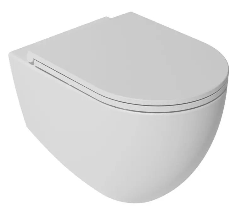 INFINITY miska WC wisząca, Rimless, 36,5x53cm, biały mat 10NF02005-2L bok