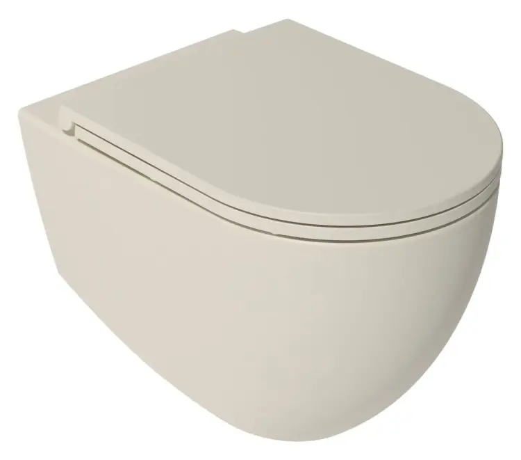 INFINITY miska WC wisząca, Rimless, 36,5x53cm, Ivory 10NF02005-2K bok