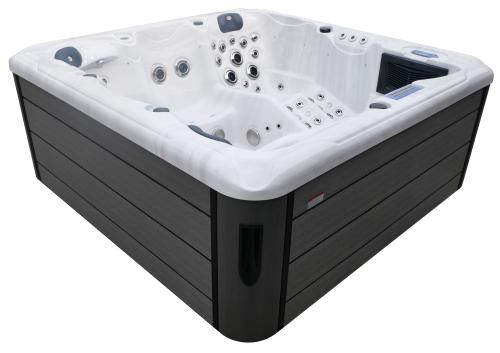 Basen ogrodowy zewnętrzny 5 osobowy JACUZZI - HAWAI, z pokrywą i schodkami biały marmur SPA16