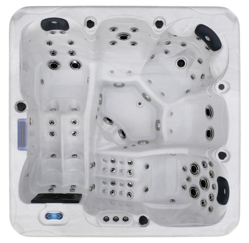 Basen ogrodowy zewnętrzny 5 osobowy JACUZZI - HAWAI, z pokrywą i schodkami biały marmur SPA16
