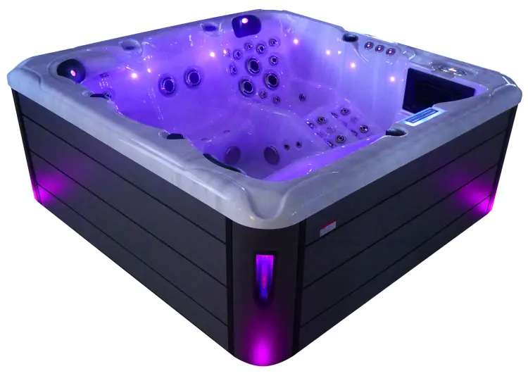 Basen ogrodowy zewnętrzny 5 osobowy JACUZZI - HAWAI, z pokrywą i schodkami biały marmur SPA16