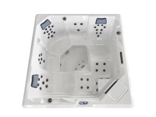 Basen ogrodowy zewnętrzny 5 osobowy JACUZZI - ROVINJ, z pokrywą i schodkami biała SPA32
