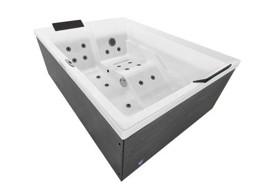 Basen ogrodowy zewnętrzny 2 osobowy JACUZZI - KORFU, z pokrywą i schodkami biała SPA34